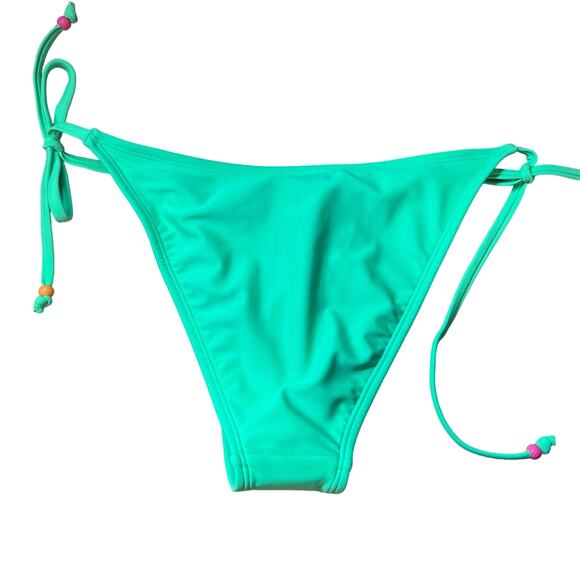 Wild Fable Women's Green Beaded Side-Tie Cheeky Bikini Bottom - Size XS - NWT - Picture 7 of 8